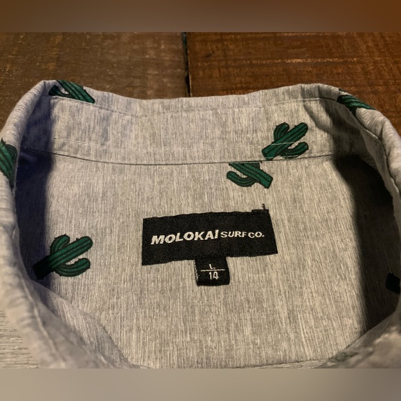 Molokai Surf Co. Boys Youth Cactus Shirt Large - Picture 5 of 5